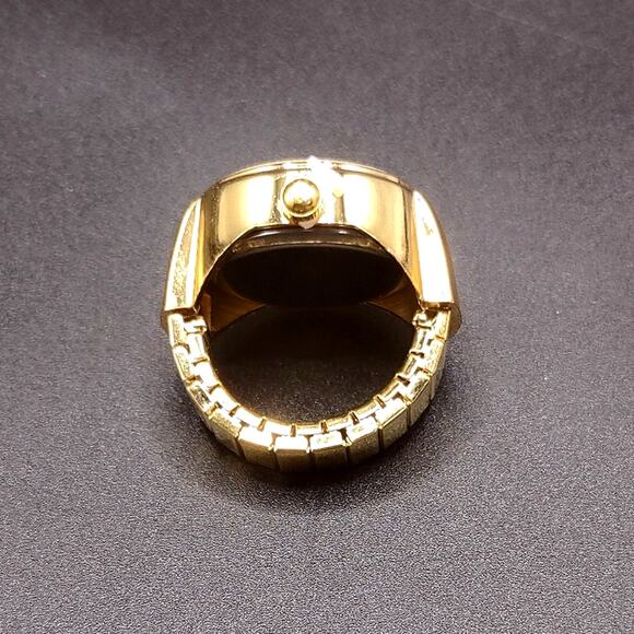 Ring Watch Gold Green Men's Women's VTG Fashion BOHO Christmas Anniversary Gift - Picture 4 of 6